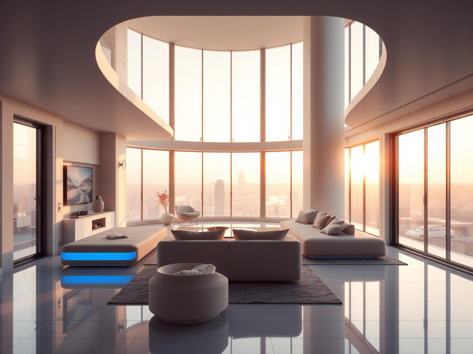Premium furnished apartment with city skyline view